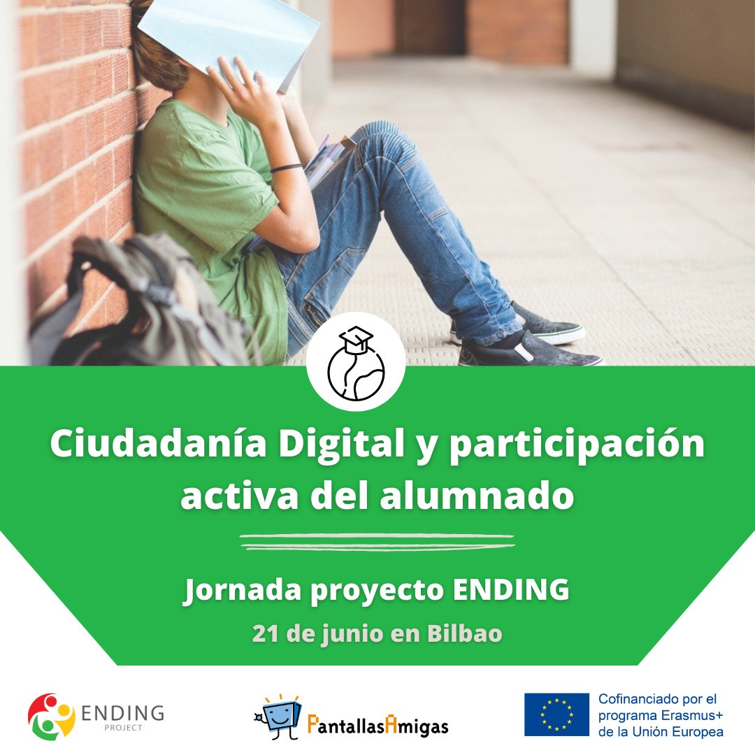 Ciudadanía Digital y participación activa del alumnado, Jornada proyecto #ENDING, un proyecto ERASMUS+ 

Objetivos: 
🔎 Identificar prácticas positivas para el fomento de la convivencia y la ciudadaía digital en el aula.

🏫 Conocer diferentes modelos de participación del alumnado en la vida escolar y social así como sus beneficios.

📅 Martes, 21 junio - 9:30 a 13:30h
📍 ¡Regístrate gratis! Jornada presencial en #Bilbao 

www.eventbrite.es/e/362905920377 

#Jornada #Educación #Hezkuntza #Profesorado #Irakaslea #Colegio #Ikastola #CiudadaníaDigital #erasmusplus #Ikasle #aholkulariek #laguntzaileek